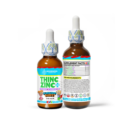 ThincZinc+ ULTRA | 7 - in - 1 Organic Chelated Zinc, Magnesium, Camu Vitamin - C, and Vitamin - E in MCT & Black Currant Berry Oil | 4oz, 120mL - BioGenesis Laboratory