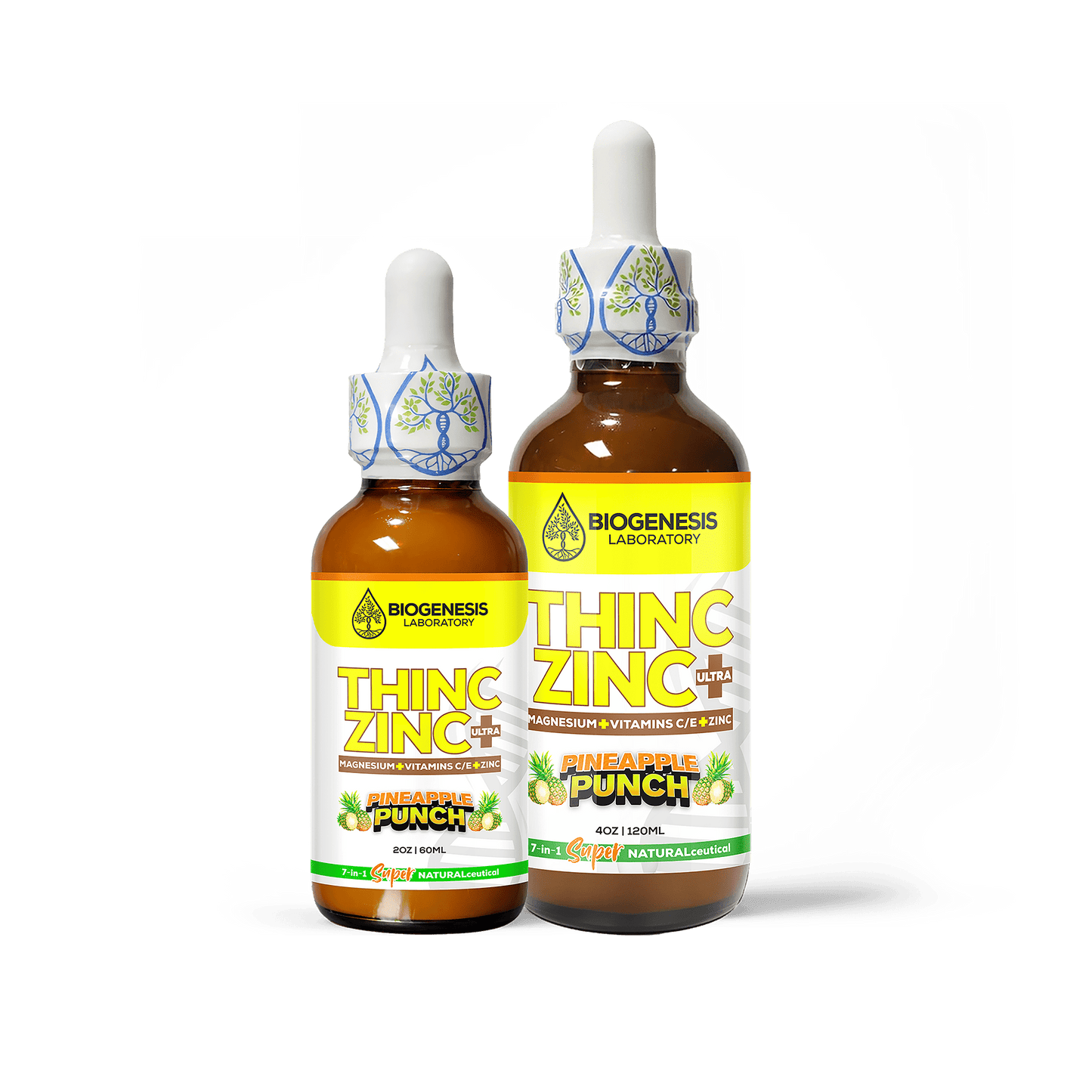 ThincZinc+ ULTRA | 7 - in - 1 Organic Chelated Zinc, Magnesium, Camu Vitamin - C, and Vitamin - E in MCT & Black Currant Berry Oil | 4oz, 120mL - BioGenesis Laboratory