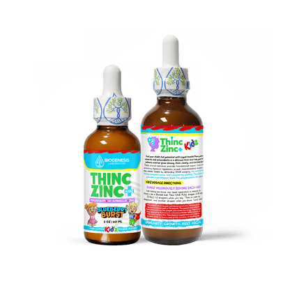 ThincZinc+ ULTRA | 7 - in - 1 Organic Chelated Zinc, Magnesium, Camu Vitamin - C, and Vitamin - E in MCT & Black Currant Berry Oil | 4oz, 120mL - BioGenesis Laboratory